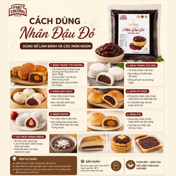 PTFOOD - Nhân Trung Thu ĐẬU ĐỎ - Gói 1kg