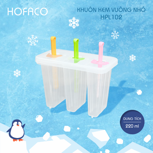 Khuôn Kem VUÔNG Nhỏ 3c Hofaco (HPL102)