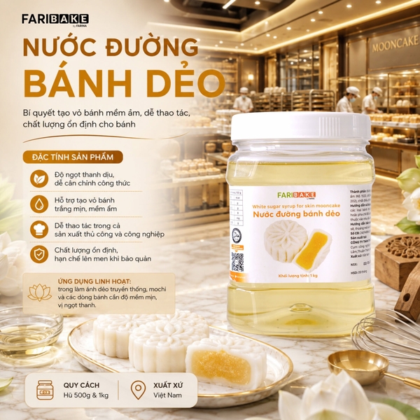 Nước Đường Bánh DẺO FARINA - Hủ 1kg (15 hủ giảm 2k/1 hủ)
