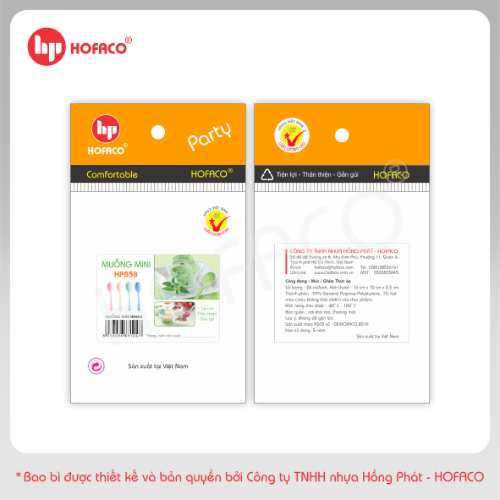 Muỗng Mini nhựa đủ màu 10cm Hofaco - Bịch 24c (HPB58)