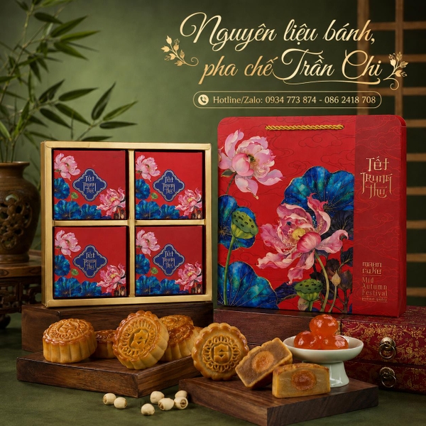Hộp trung thu 4B (150-250gr) LIÊN HOA (ko nắp) 2026 - Lốc 10 bộ (DP26414)