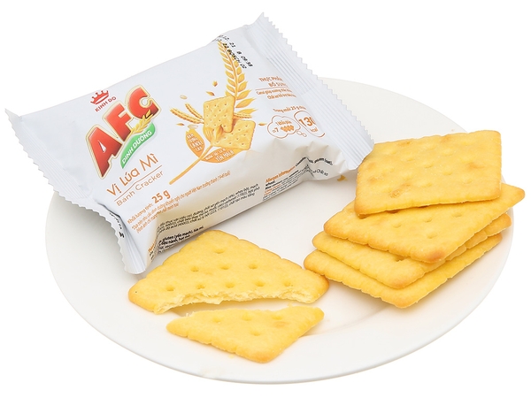 Bánh Quy AFC Cracker vị LÚA MÌ - Hộp 172gr (8 gói x 21.5gr)