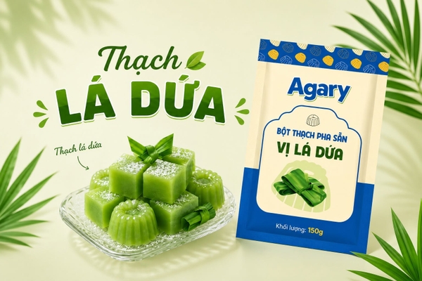 Bột Thạch Pha Sẵn AGARY vị LÁ DỨA - Gói 150gr