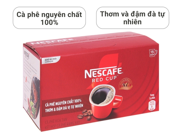 Nescafe Cafe RED CUP Hòa Tan - HỘP 30gr (15 gói x 2gr)