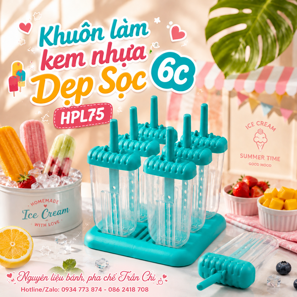 Khuôn Kem DẸP SỌC 6c Hofaco (HPL75)