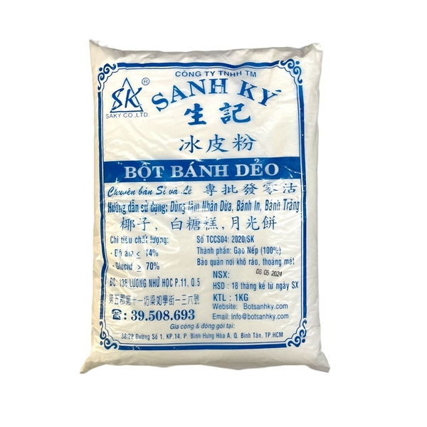 Bột Bánh Dẻo XANH (trộn NHÂN) Sanh Ký - Gói 1kg