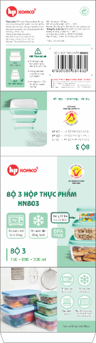 Bộ 3 Hộp Thực Phẩm 150-280-500ml (HNB03)