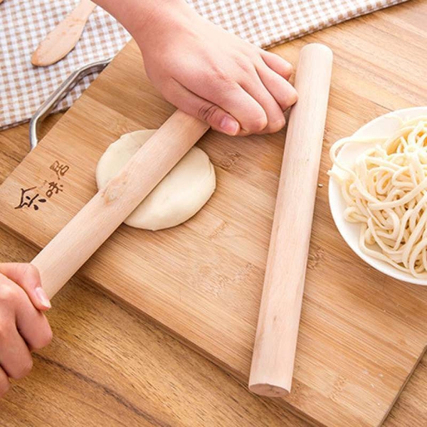 CGT283 - Cây lăn cán bột gỗ TRÒN TRƠN - Size 28x3cm