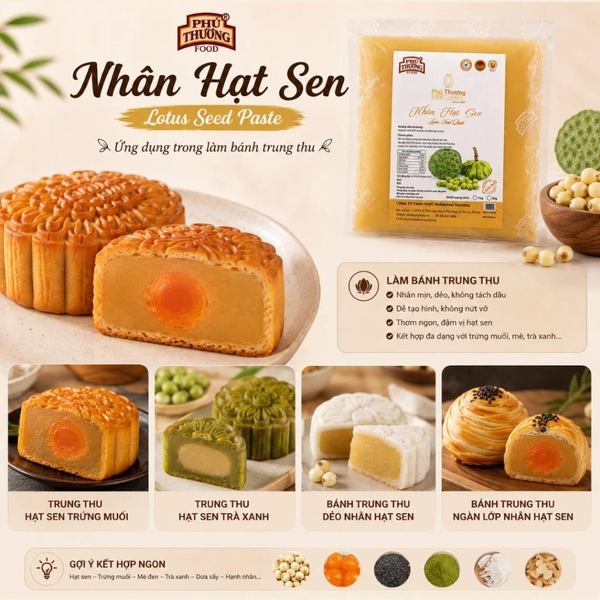 PTFOOD - Nhân Trung Thu HẠT SEN - Gói 1kg