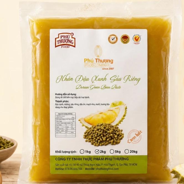 PTFOOD - Nhân Trung Thu Đậu Xanh SẦU RIÊNG - Gói 1kg
