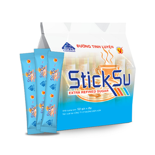 Đường QUE tinh luyện STICKSU  - Bịch 50 gói x 6gr (MÀU BAO NGẪU NHIÊN)