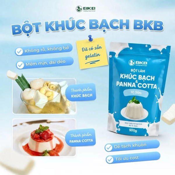 Bột làm Khúc Bạch, Panna Cotta Vị SỮA BKB - Gói 500gr