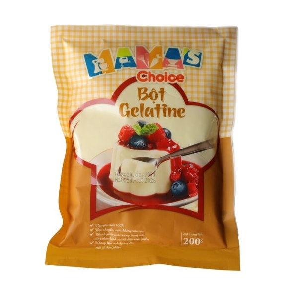 Bột Gelatine MAMA'S CHOICE Pháp 250 bloom - Gói 200gr
