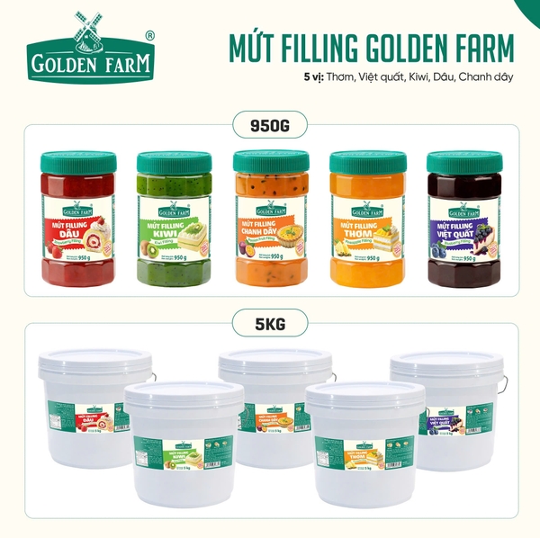 Mứt Filling Kiwi GOLDEN FARM - Hủ 950gr