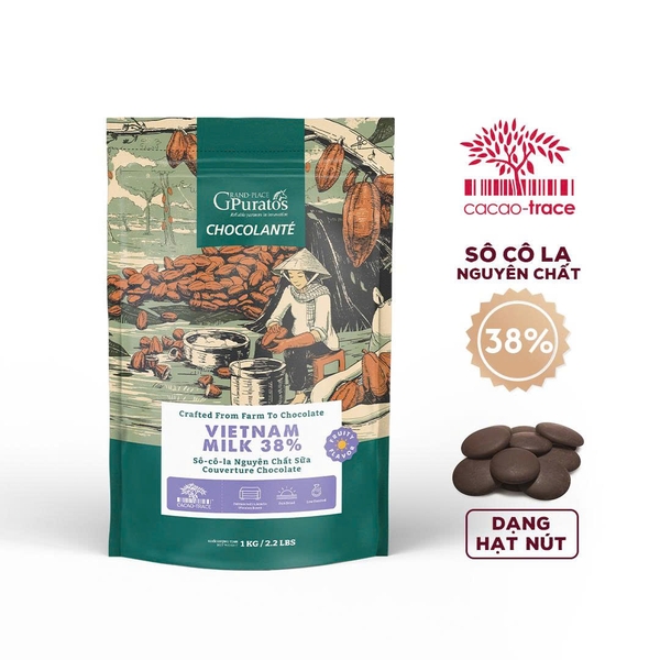 Socola Nguyên Chất NÚT SỮA 38% Asia Puratos - Gói 1kg