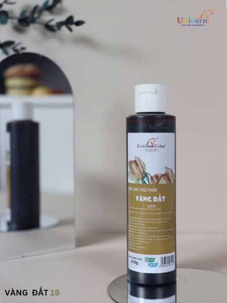 US19 - Màu NƯỚC SIRO Unicorn 210gr - Màu VÀNG ĐẤT