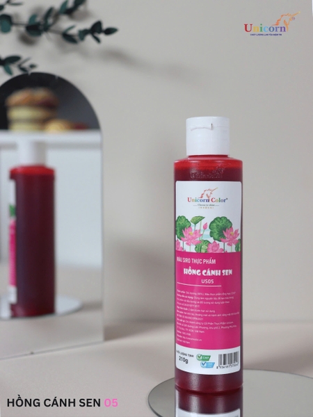 US05 - Màu NƯỚC SIRO Unicorn 210gr - Màu HỒNG CÁNH SEN