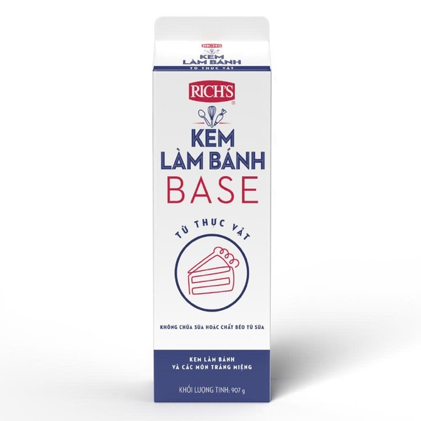 RICH - Kem làm bánh Whip TOPPING BASE - Hộp 907gr