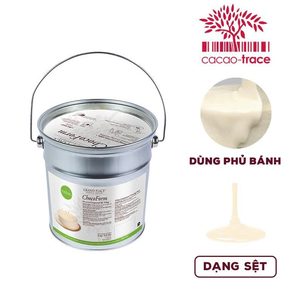 Socola Chocoform Sệt TRẮNG Puratos - Xô 4kg