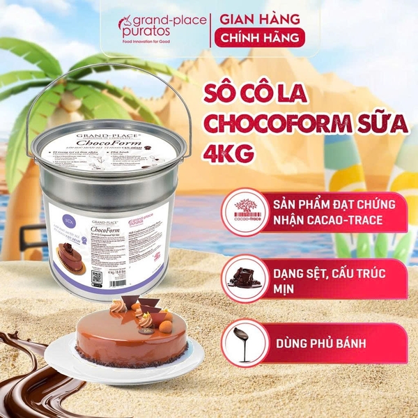 Socola Chocoform Sệt SỮA CCT Puratos - Xô 4kg