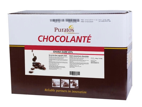 Socola Nguyên Chất NÚT ĐEN 65% Africa Puratos - Gói 1kg