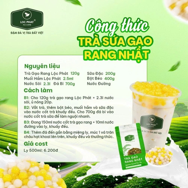 Trà Gạo Rang Nhật Lộc Phát - Gói 500gr