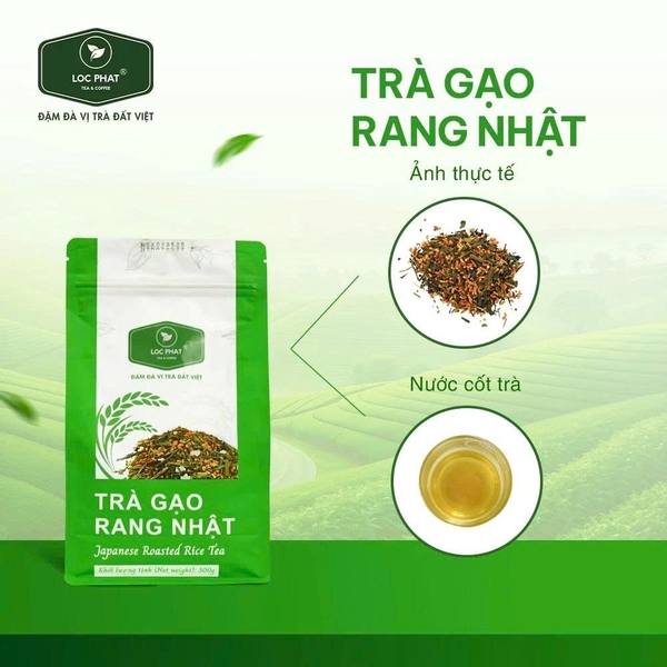Trà Gạo Rang Nhật Lộc Phát - Gói 500gr