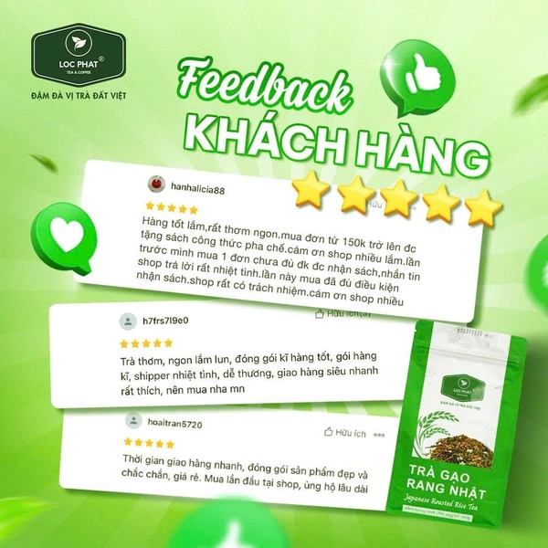 Trà Gạo Rang Nhật Lộc Phát - Gói 500gr