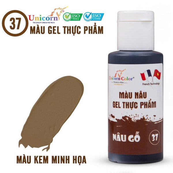 D37 - Màu GEL Unicorn 28gr - Màu Nâu Gỗ