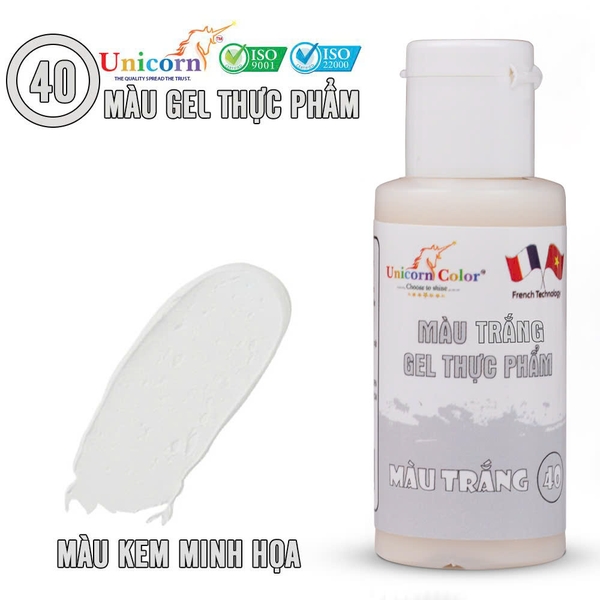 D40 - Màu GEL Unicorn 28gr - Màu Trắng