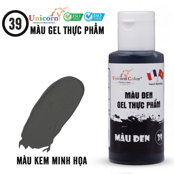 D39 - Màu GEL Unicorn 28gr - Màu Đen