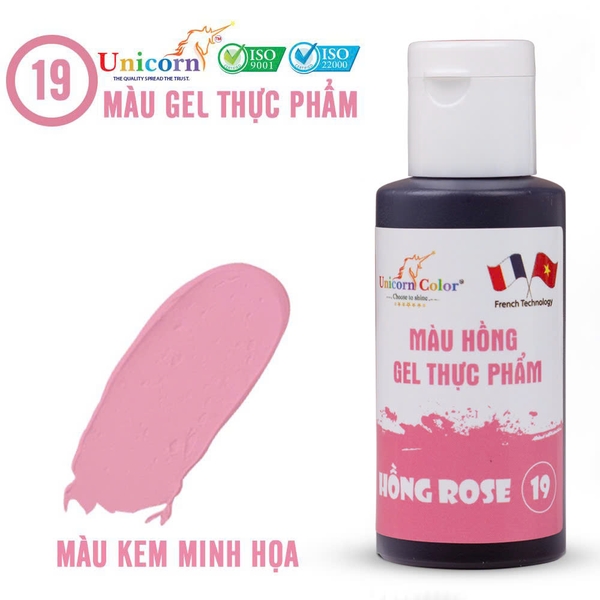 D19 - Màu GEL Unicorn 28gr - Màu Hồng Rose