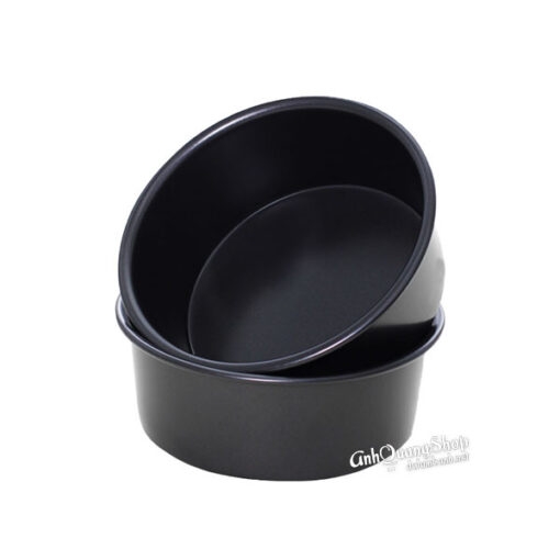 DTD20 - Khuôn Nhôm TRÒN ĐÚC Đế LIỀN CHỐNG DÍNH Đen - Size 8 inch/20cm
