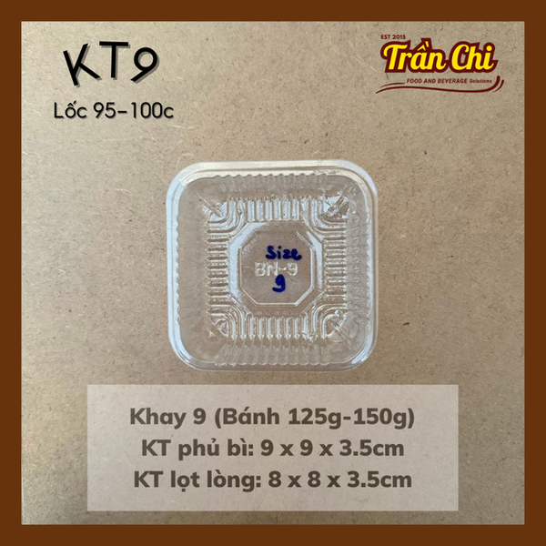 KT9 - Khay trung thu TRONG BN9 bánh 125-150gr (9x3.5cm) - Lốc 95-100c