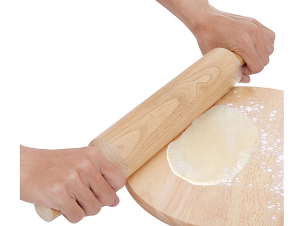 CGX38 - Cán lăn cán bột gỗ TAY CẦM, TRỤC XOAY - Size 38cm