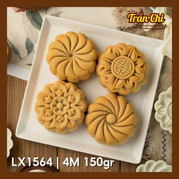 Khuôn ấn trung thu lò xo 150-190gr 04 mặt TRÒN XOÁY, Hoa mới (LX1564)