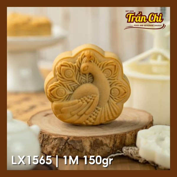 Khuôn ấn trung thu lò xo 150gr 01 mặt Chim Công nghiêng mới (LX1565)