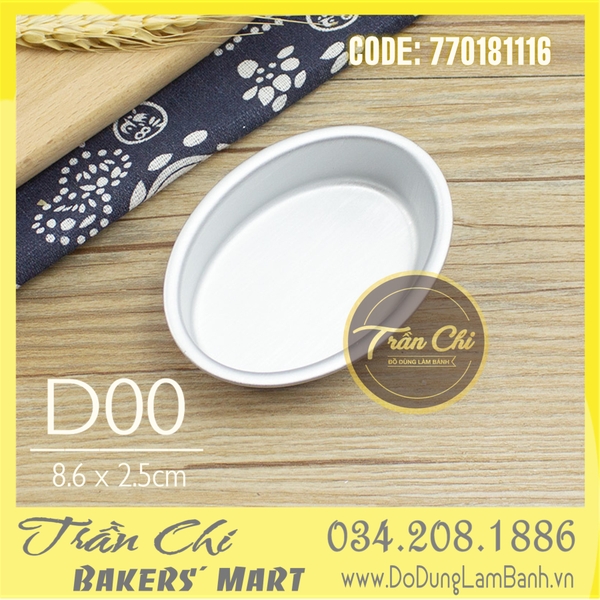 Khuôn nhôm đúc OVAL trắng - D00 (8.6x2.5cm) (Updated 11/21)