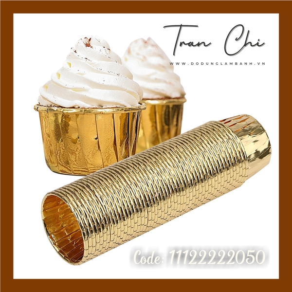 CNV50 - Ly CUPCAKE tròn NHŨ VÀNG tròn Lớn 7x5x3.5cm - Lốc 47-50c (31/5)