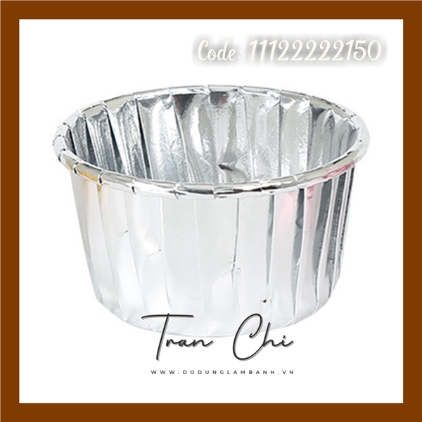 CNB50 - Ly CUPCAKE tròn NHŨ BẠC tròn Lớn 7x5x3.5cm - Lốc 47-50c (31/5)