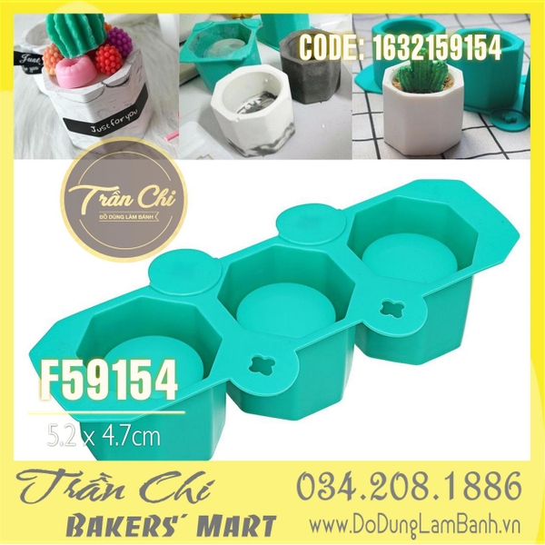 Khuôn silicone vỉ LY, CHẬU 3D 3c lớn (F59154)