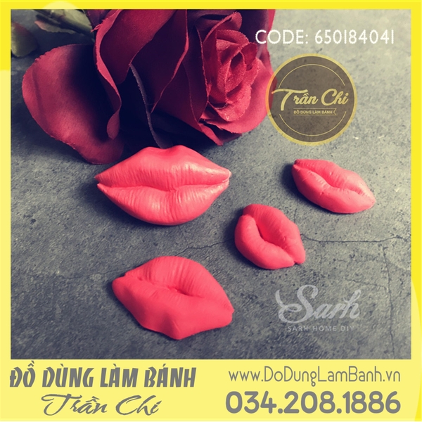 Khuôn silicone Đôi môi lớn nhỏ 4c - Xám