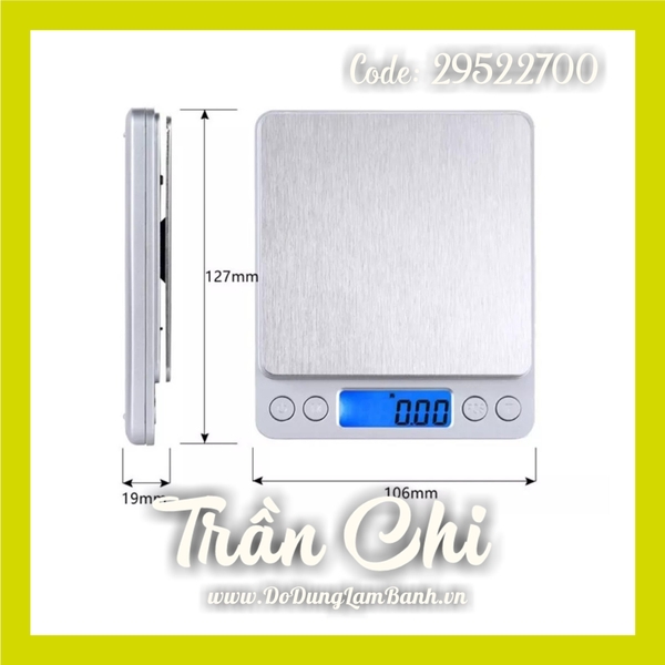 CÂN điện tử (tiểu ly) I2000 - 0.1gr-3kg (29/5)