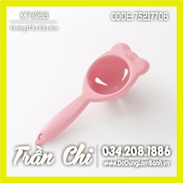 TLG88 - Dụng cụ tách lòng trứng GẤU SẮC MÀU PASTEL nhựa lúa mạch (24/6)