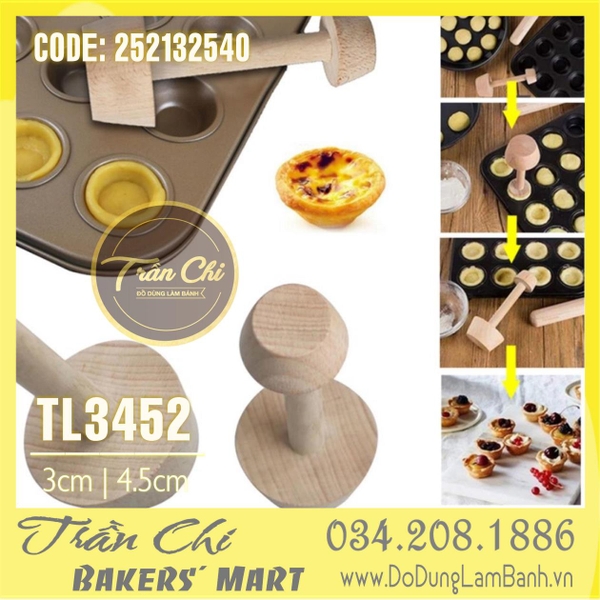 Dụng cụ làm bánh TART TRỨNG bằng GỖ 2 đầu (3-4.5cm) (TL3452)