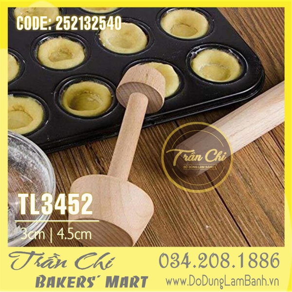 Dụng cụ làm bánh TART TRỨNG bằng GỖ 2 đầu (3-4.5cm) (TL3452)
