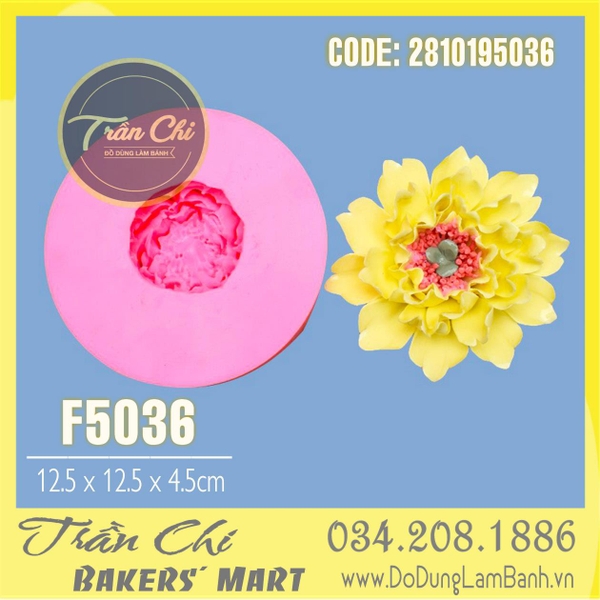 Khuôn silicone hoa MẪU ĐƠN VƯƠNG cánh dún ĐẠI (F5036)