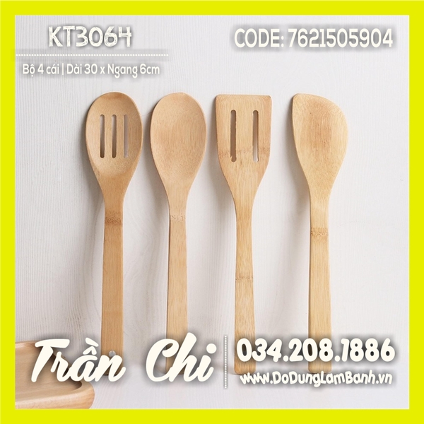 Bộ dụng cụ GỖ 4 món - 30x6cm (KT3064)