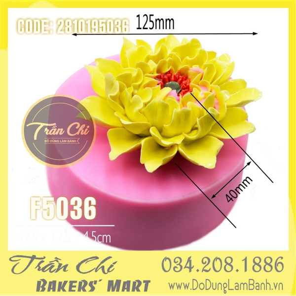 Khuôn silicone hoa MẪU ĐƠN VƯƠNG cánh dún ĐẠI (F5036)