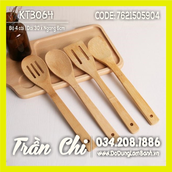 Bộ dụng cụ GỖ 4 món - 30x6cm (KT3064)